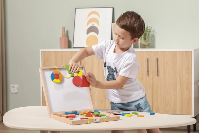 Wooden Magnetic Building Set in Case