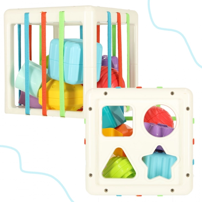 Flexible Sensory Puzzle Cube with Shape Sorter