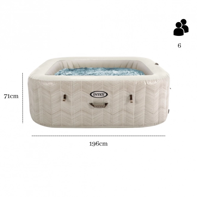 Aufblasbarer Whirlpool mit quadratischem Design für 6 Personen 196x71 cm mit Premium-Zubehör von INTEX