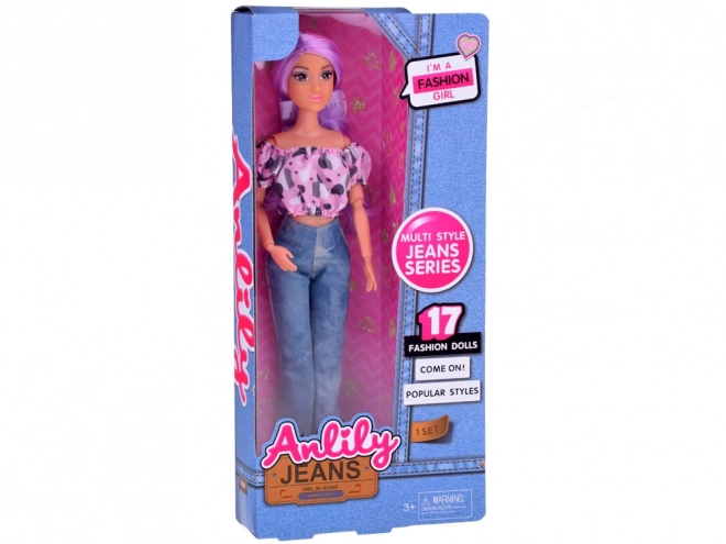 Anlily Doll with Long Pastel Hair and Jeans