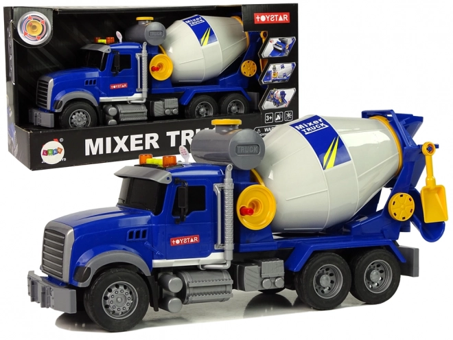 Blue Rotating Cement Mixer with Lights and Sounds