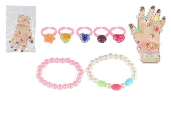 Beauty Set Plastic Rings and Bracelets