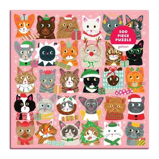 Galison Festive Cats Puzzle 500 Pieces