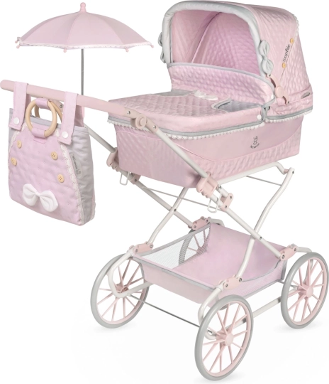 Poussette pliable pour poupées avec nacelle et ombrelle Sophie 90 cm