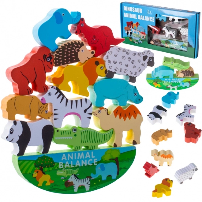 Balancing Safari Animals Wooden Puzzle