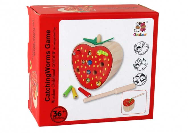 Wooden Magnetic Catch the Bug Game Strawberry