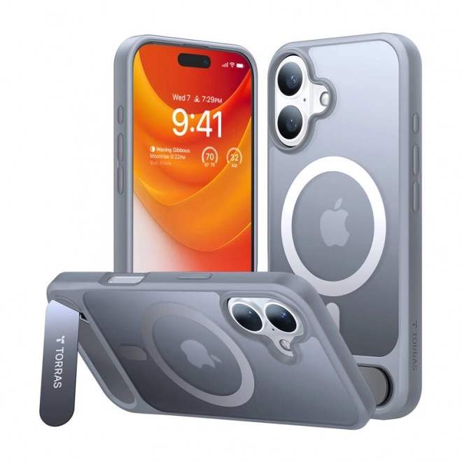 Custodia serie Pstand per iPhone 16 Plus grigio titanio