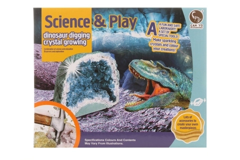 Crystal Making and Dinosaur Excavation Kit 2-in-1