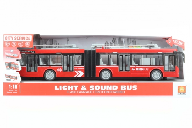 Red Articulated Trolleybus with Sounds and Lights