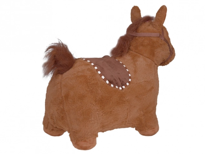 Inflatable Plush Bouncing Horse for Kids – Brown