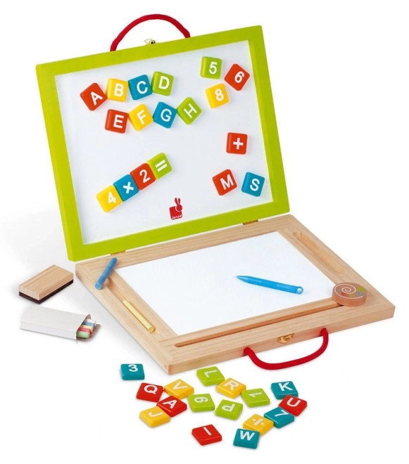 Wooden Educational Suitcase 4-in-1 with Magnetic Board and Accessories