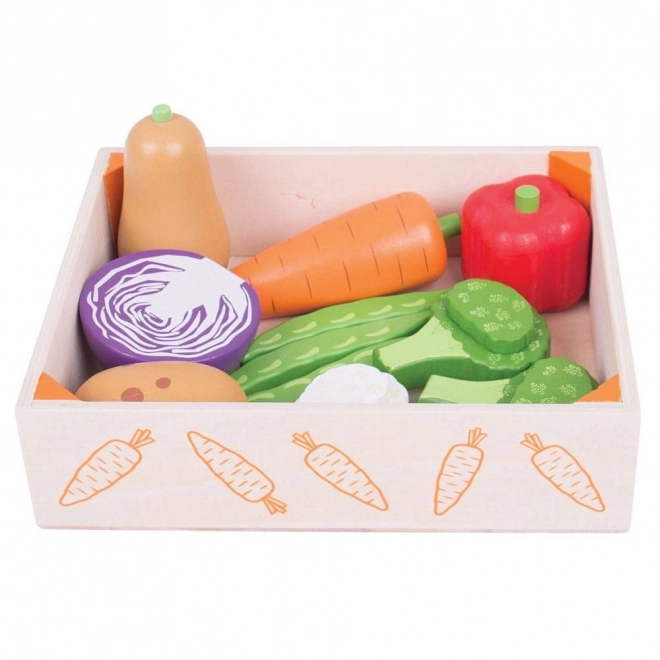 Wooden Vegetable Crate by Bigjigs Toys