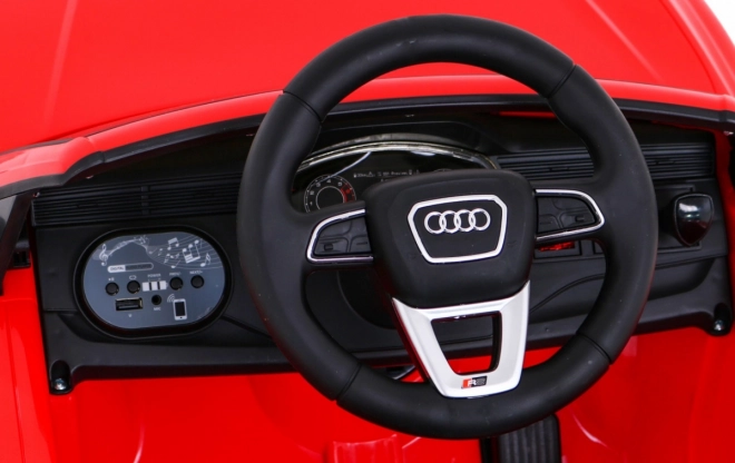 Audi RS Q8 Autobatéria + diaľkové ovládanie + pomalý štart + EVA + LED + MP3 USB – Červená