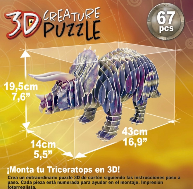 3D Puzzle Triceratops