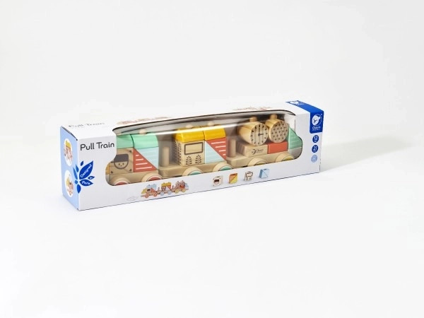 Pull-Along Wooden Train Set for Toddlers