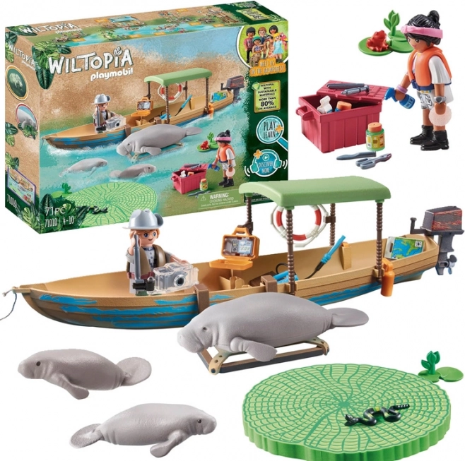 Playmobil Wiltopia boat expedition – manatee rescue (71 pieces)