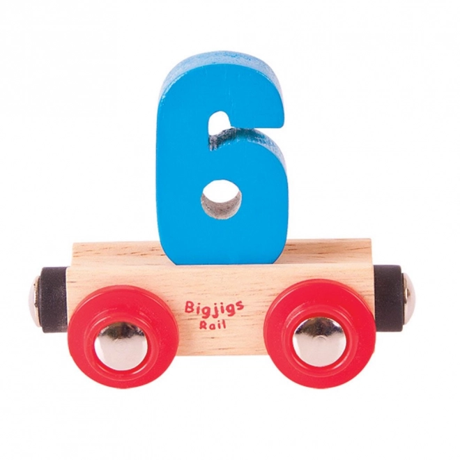 Number 6 Wooden Wagon Toy