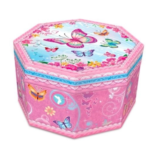 Octagonal Music Box - Butterfly Design