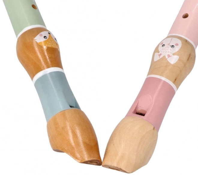 Wooden Flute with Bunny Design