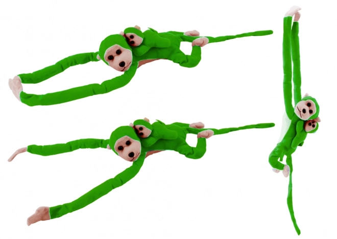 Plush Monkey Toy with Baby Green 70 cm