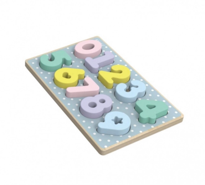 Wooden Puzzle Numbers Pastel