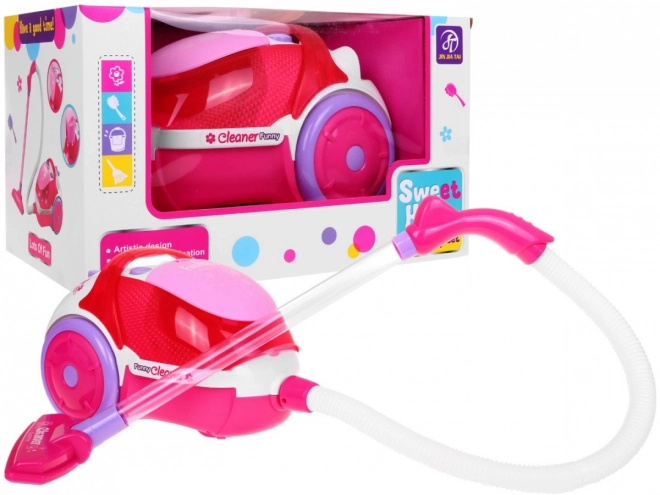 Pink Toy Vacuum Cleaner with Lights and Sounds