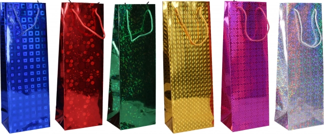 Gift bag for bottle M 12 × 34 × 9 cm – year-round