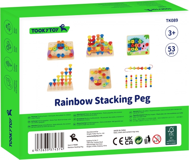 Tooky Toy višenamjenska ploča s raznobojnim vijcima za učenje oblika