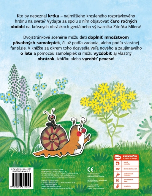 Krtko a léto - kniha samolepek