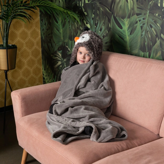 Cozy Noxxiez Penguin Hooded Blanket for Kids