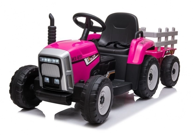 Bateriový traktor s přívěsem XMX611 růžový