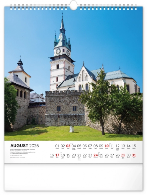 Wall Calendar Notable Sites of Slovakia 2025