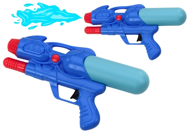 Small blue water pistol with pump