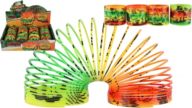 Plastic spiral with dinosaur motif 7.5cm