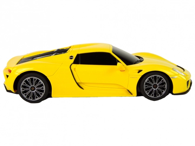 Automobil R/C Porsche 918 na dálkové ovládání Žluté 1:24