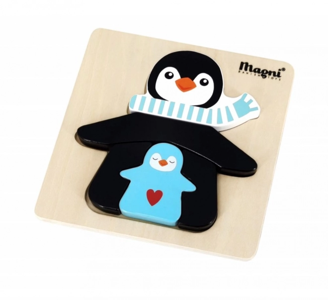 Wooden Penguin Puzzle with Children