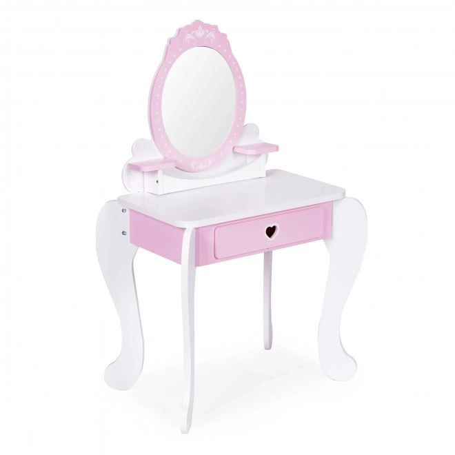 Large Toy Vanity for Kids with Mirror and Stool Set