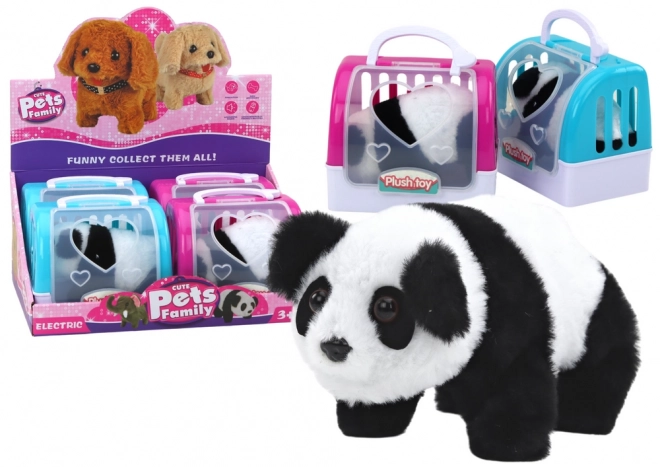 Interactive Plush Panda with Transporter