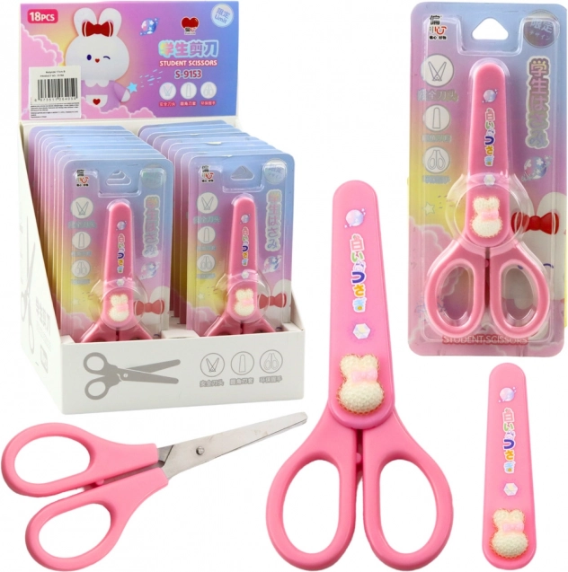 School scissors with a decorative cover 14 cm