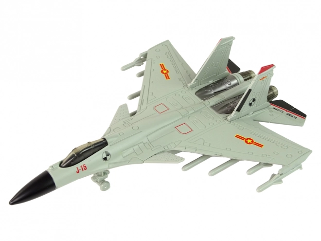 Friction-Powered Fighter Jet Gray 1:72 Scale