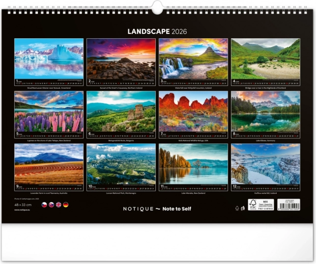 Calendrier Mural Paysages 2026