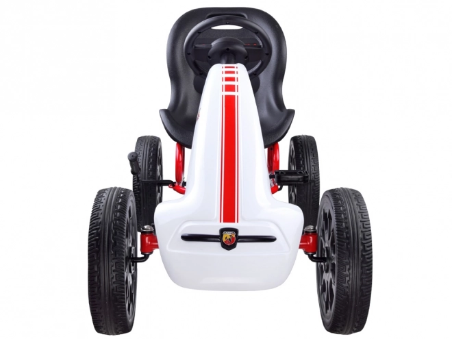 Abarth Pedal Go-Kart with Large Foam Wheels – white