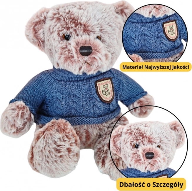 Plyšový Medvídek v Modrém Svetru 21cm