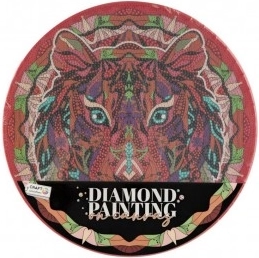 Diamentowe malowanie Mandala Lew, średnica 30 cm