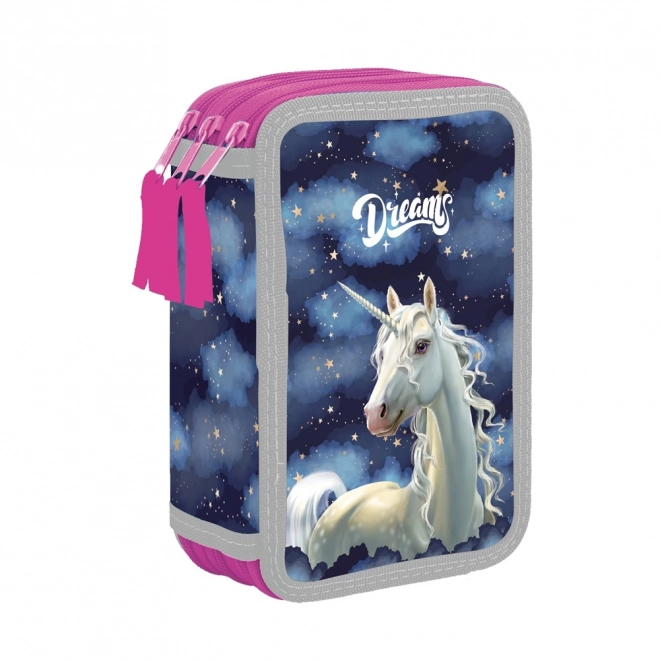 Three-tier unicorn pencil case