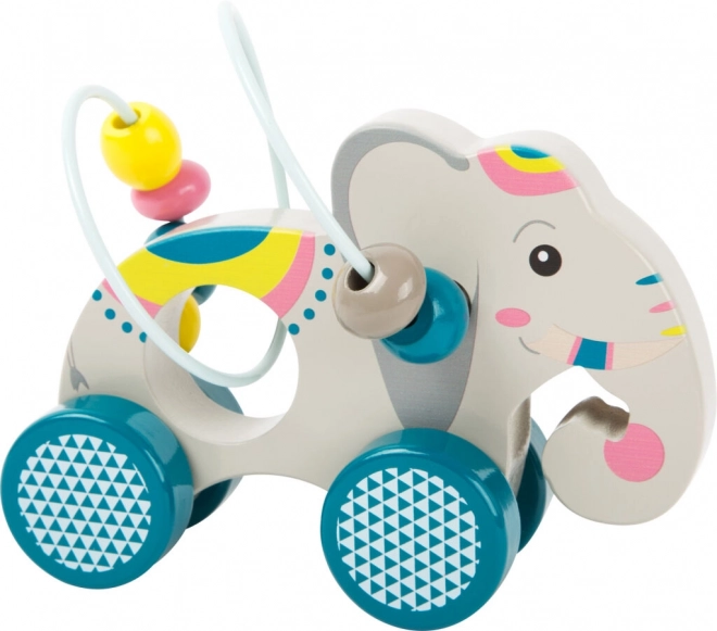 Elephant Push Toy with Bead Maze