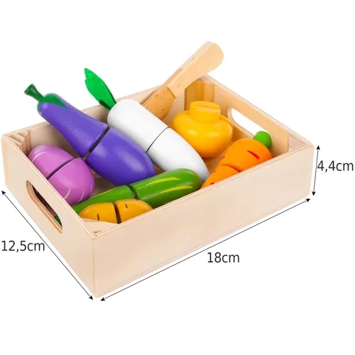 Wooden Fruits and Vegetables Cutting Set