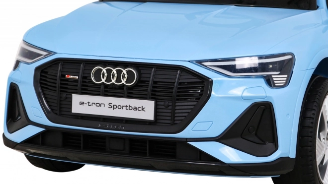 Audi E-Tron Sportback pre deti + Pilot + pohon 4x4 + pomalý rozjazd + rádio MP3 + LED – Modrá