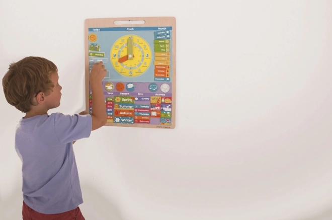 Magnetic Learning Calendar with Clock