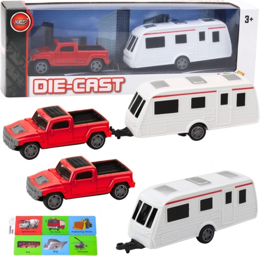 Car Set with Red Caravan